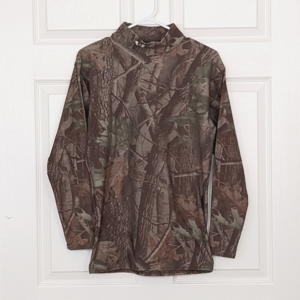 Mens Under Armour Cold Gear Mock Neck Camo Long Sleeve Hunting Shirt